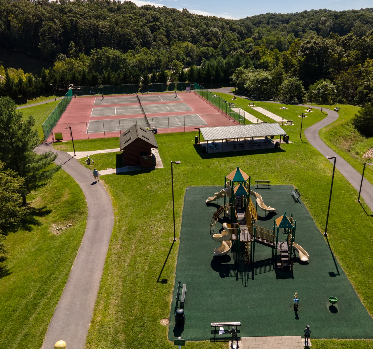 Massanutten pools parks james e lambert park james e lambert park tennis courts and playground aerial 11