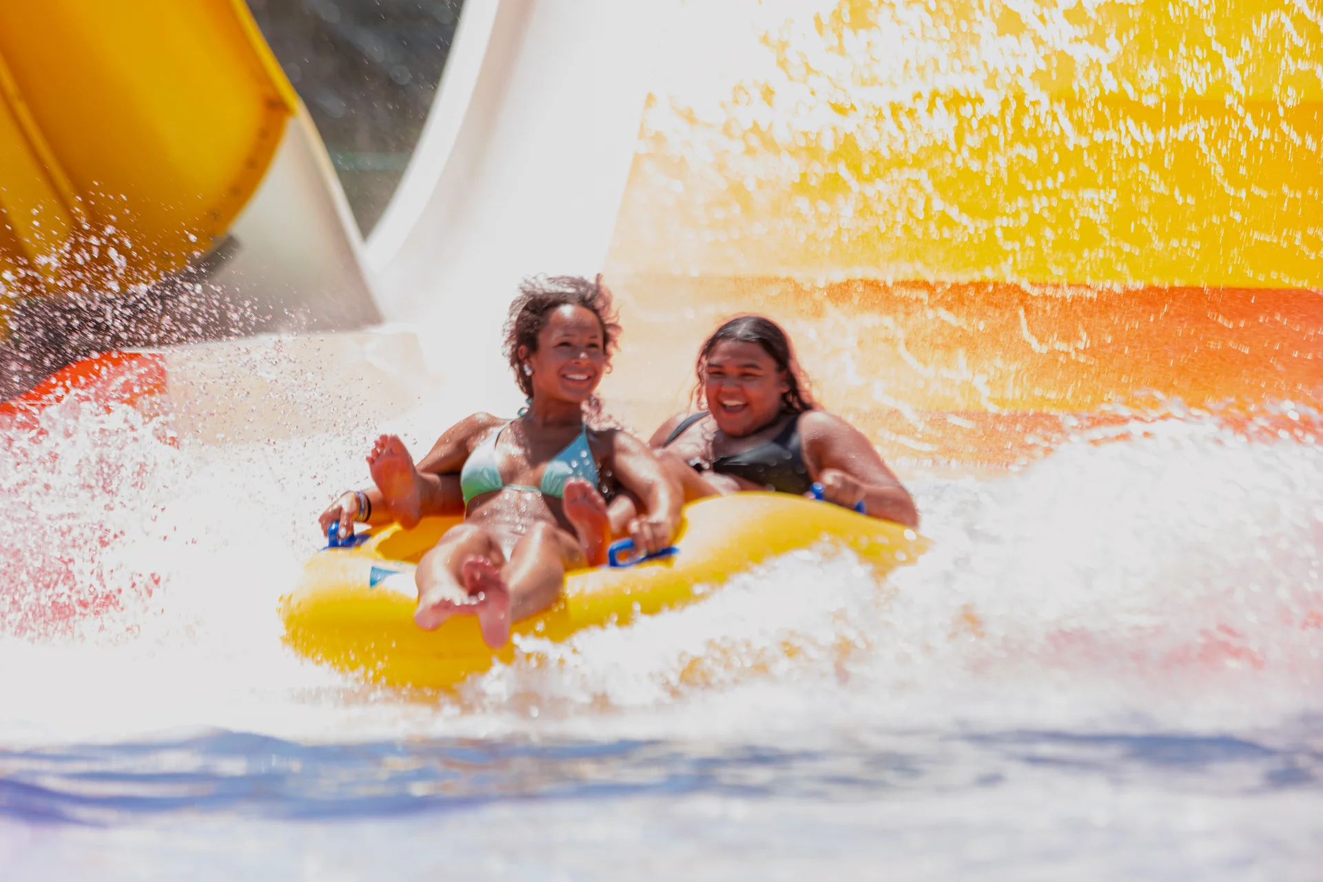 Massanutten outdoor waterpark colorful tube slide 06